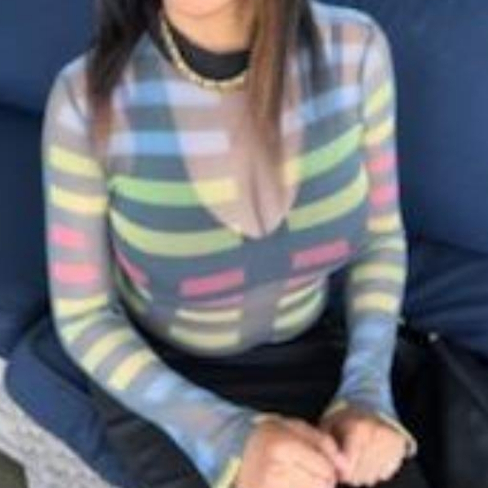 Sheer Mesh Multicolor Top